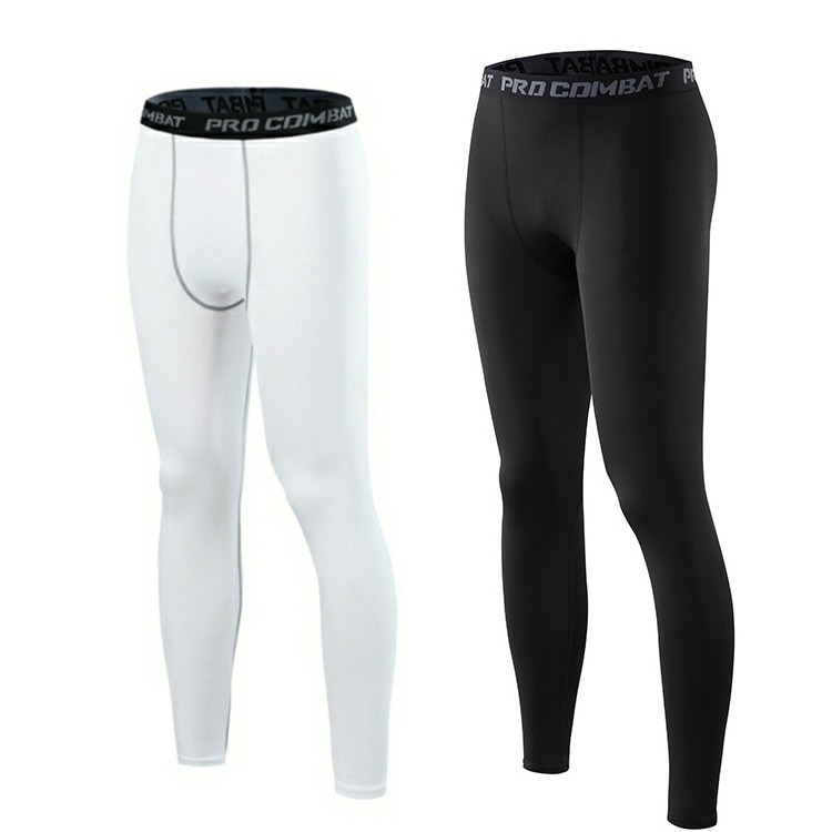Men's tight-fitting athletic pants, quick-drying and breathable nine-point stretch leggings.