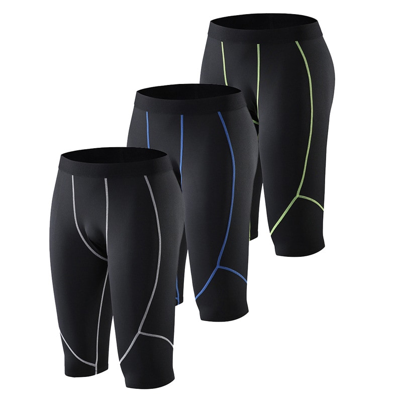 Men's fitness sports shorts, breathable, quick-drying, anti-fraying, and highly elastic leggings for training and moisture absorption.