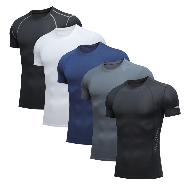 PRO High Elasticity Sports Tight Clothing Men's Quick-Drying Short-Sleeve T-Shirt