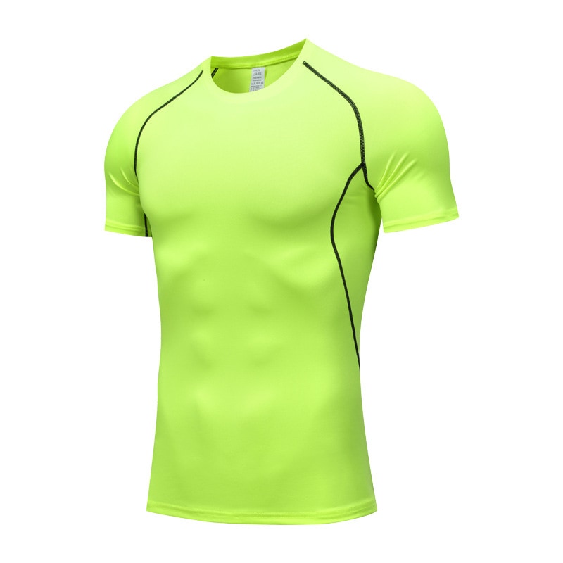 Men's quick-drying, short-sleeved, form-fitting fitness training clothes