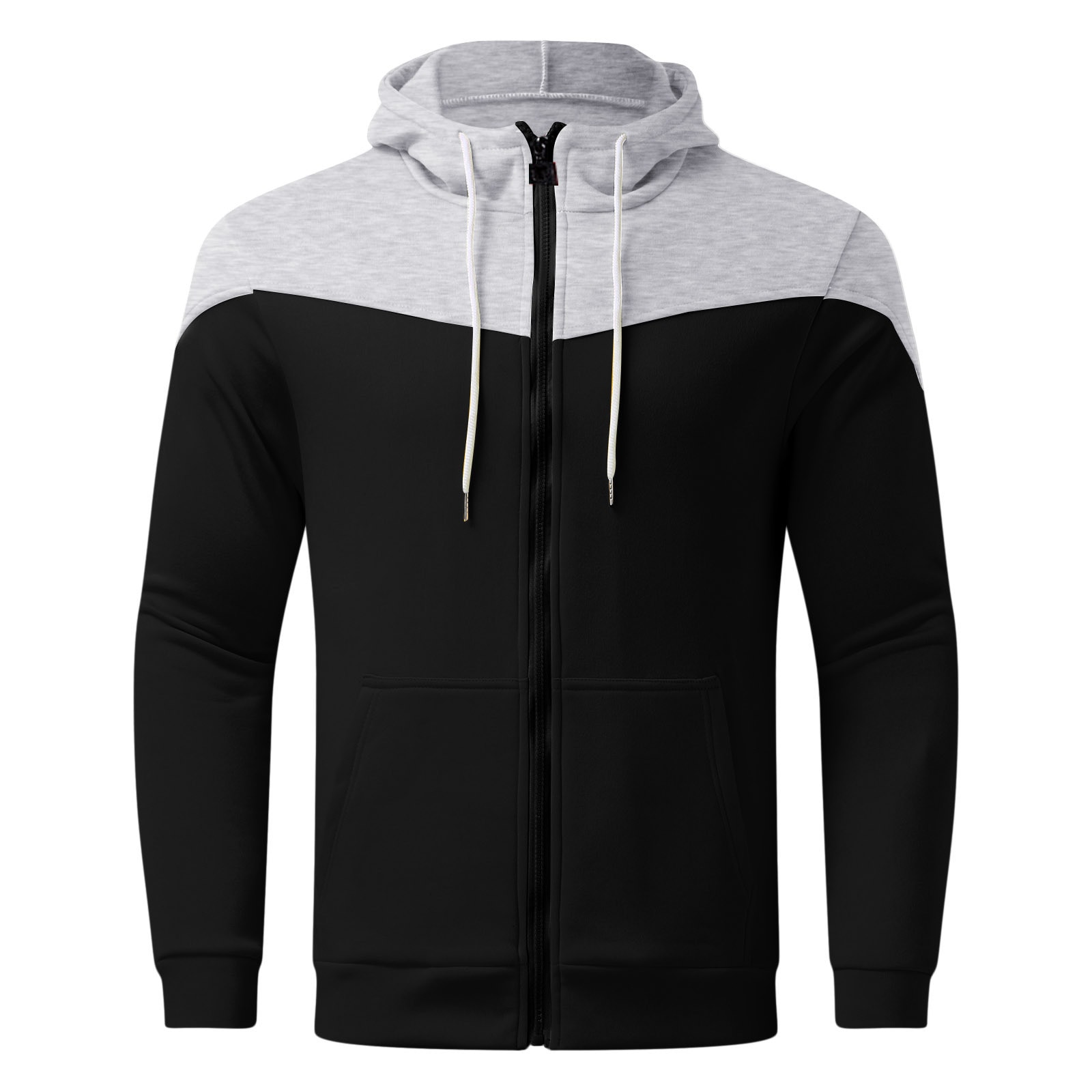 Modern sports hoodie with solid color print A009