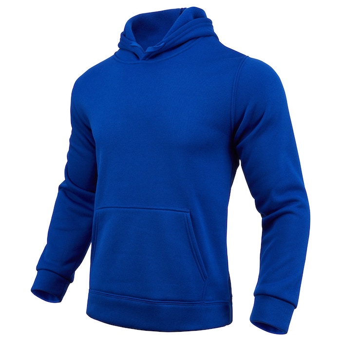 Men's color-matching hoodie for autumn and winter, warm fleece with hood.