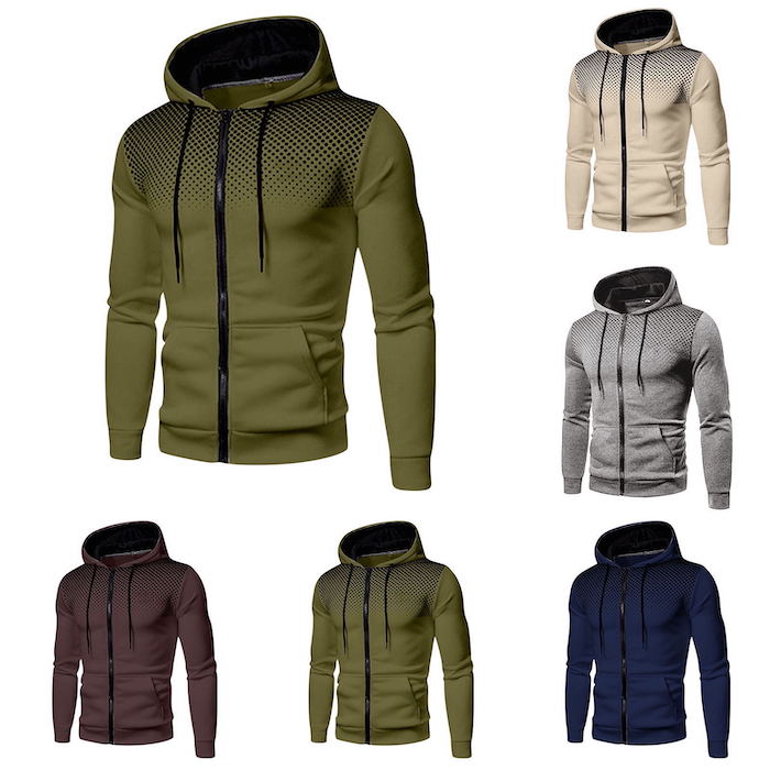 Men's casual zip-up sports shirt, autumn and winter sweatshirt for men
