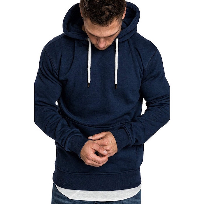 2024 New Men's Solid Color Hoodie