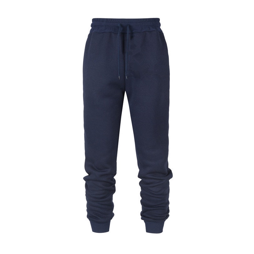 Men's fitness pants, men's casual pants, street sports pants, solid color sweatpants for running training.