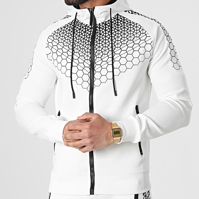 Polka dot sports fitness casual fashion tracksuit set plus velvet hoodie.