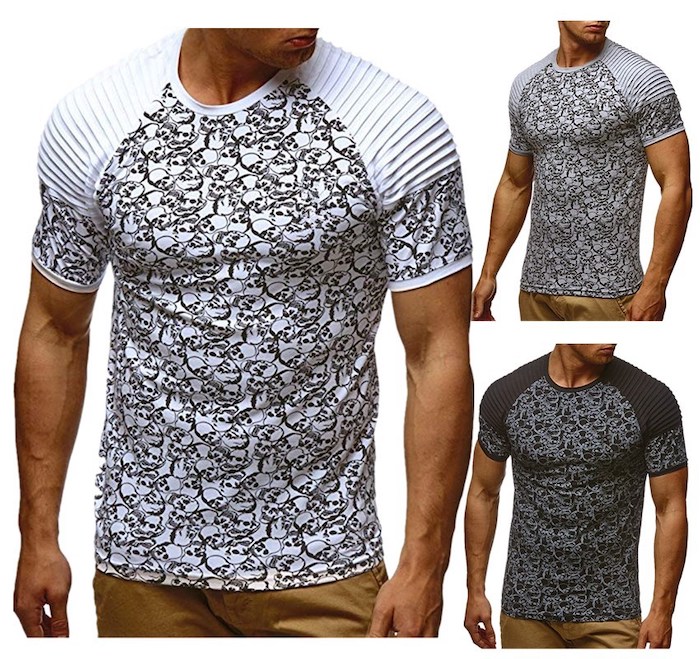 Custom men's casual short-sleeved t-shirts with European and American prints.