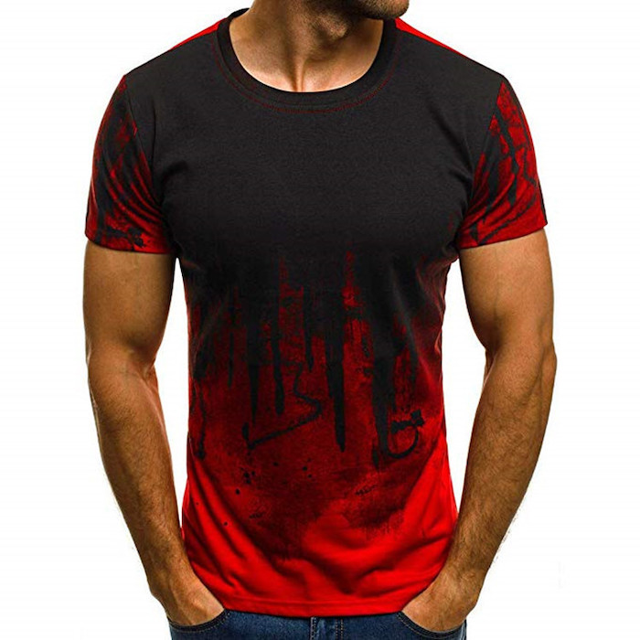 Camiseta Fitness Camo Manga Curta Camiseta Estampada de Ver&atilde;o