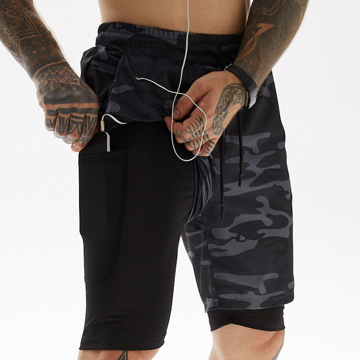 Quick-drying casual sports shorts, double-layered anti-exposure functional pants