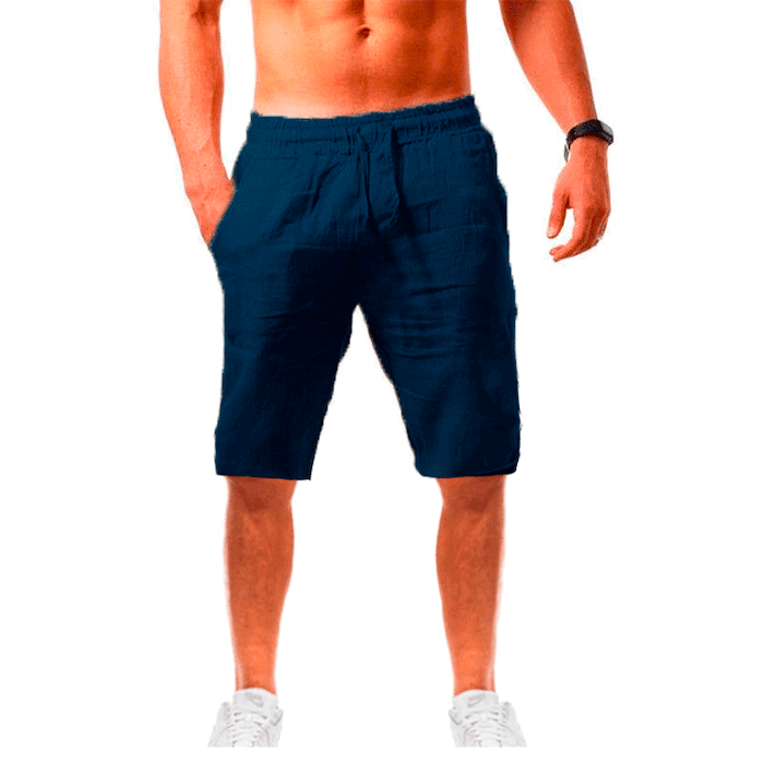 Men's breathable hip-hop athletic shorts made of cotton and linen.