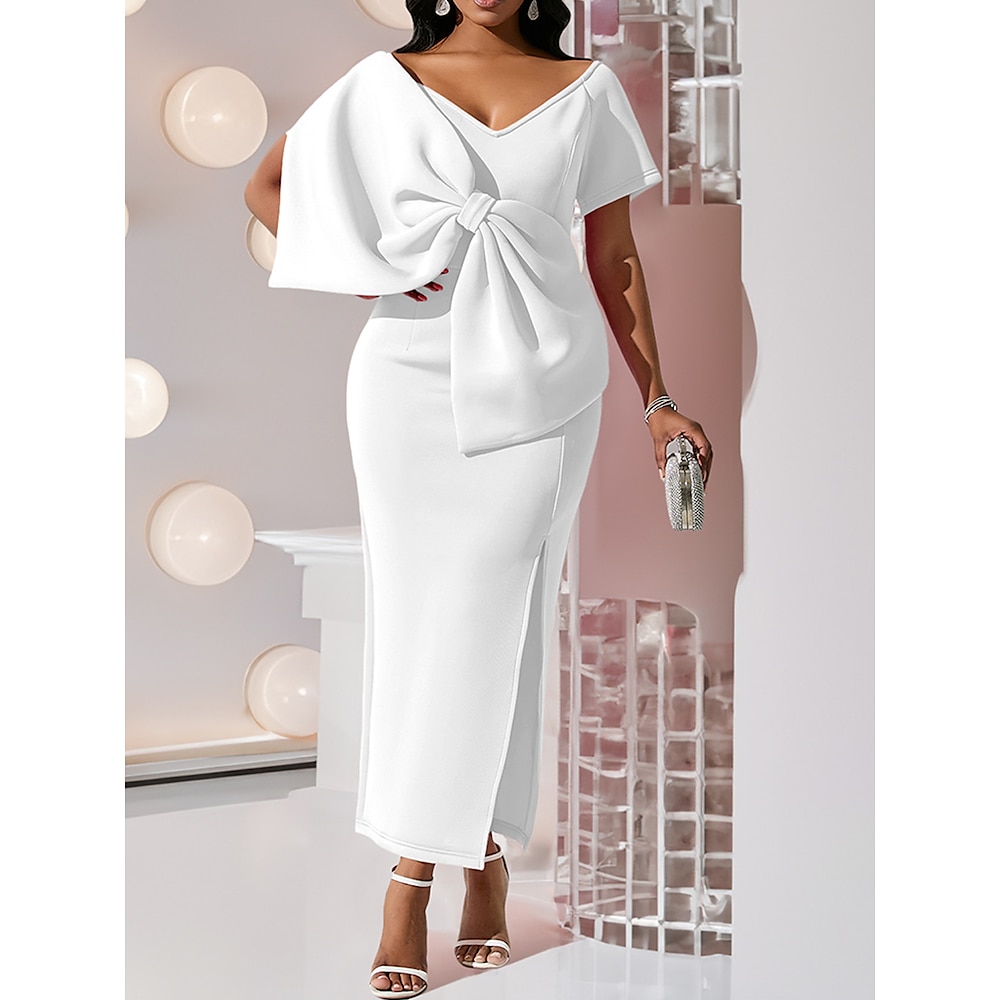 Women's white dress, prom dress, party dress