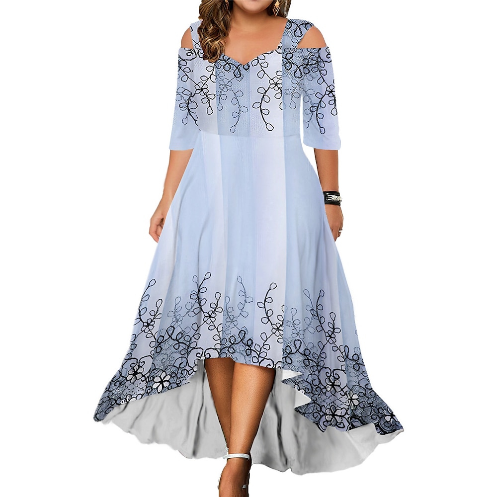Women's plus size party dress, wedding guest dress, long dress
