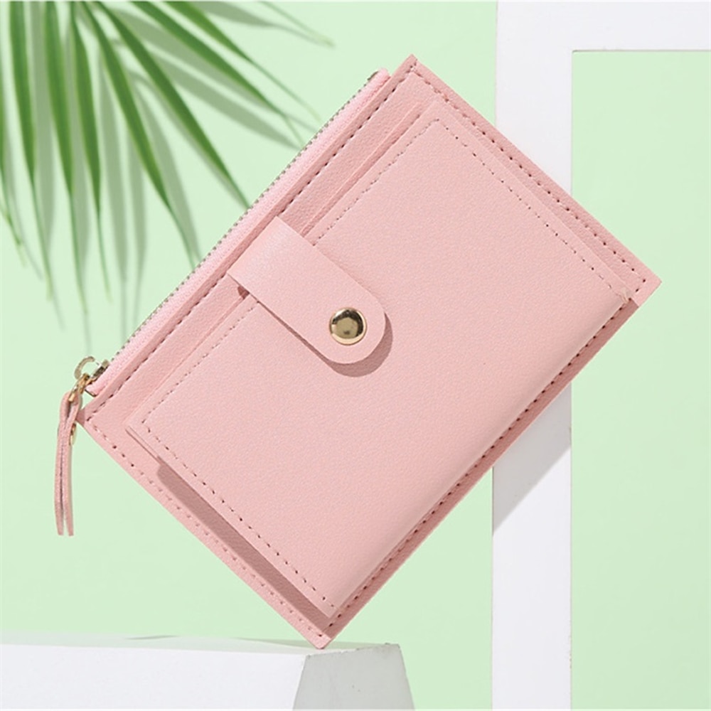 Men's and women's fashion solid color credit card ID card multi-slot casual card holder
