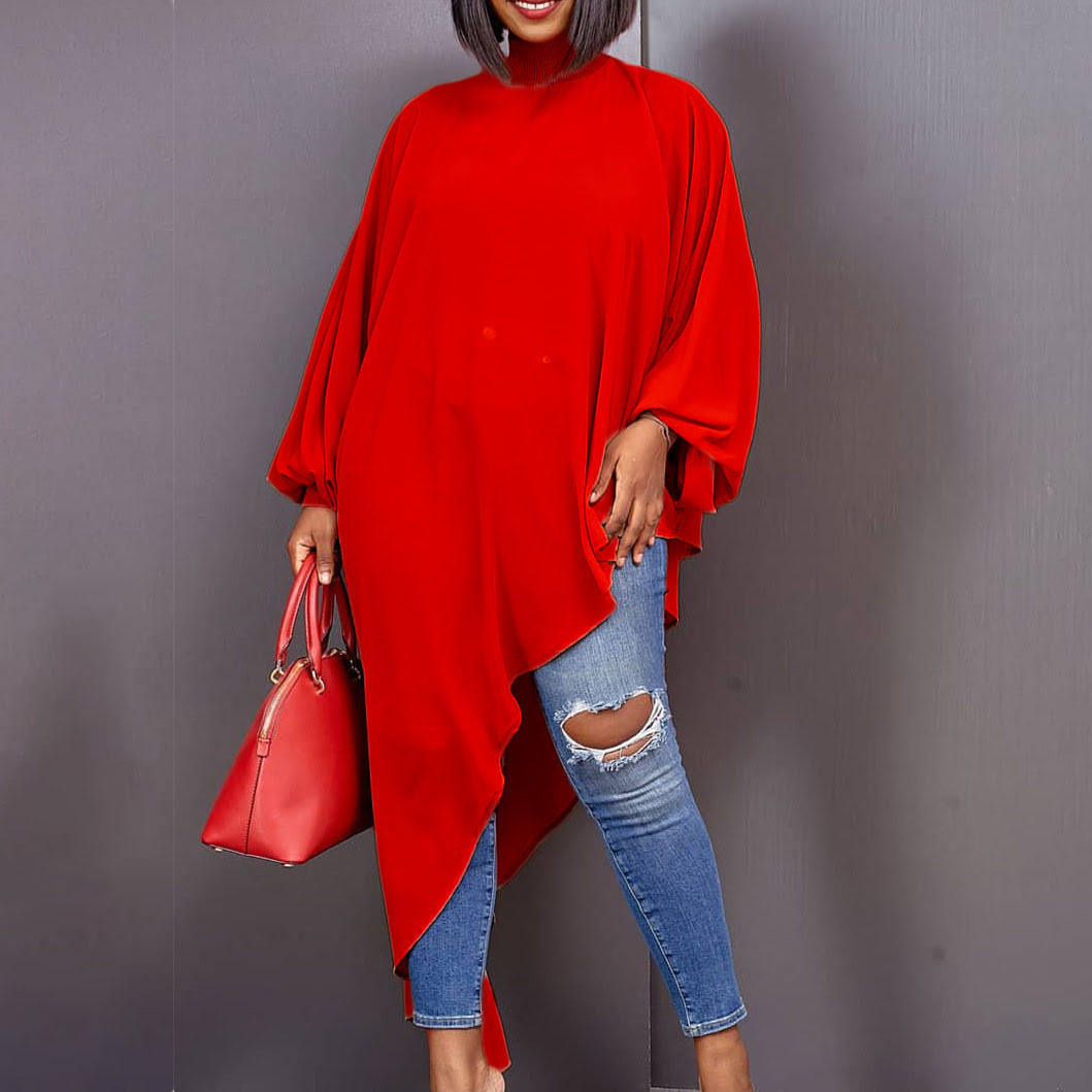 D239 Transparent asymmetrical red dress