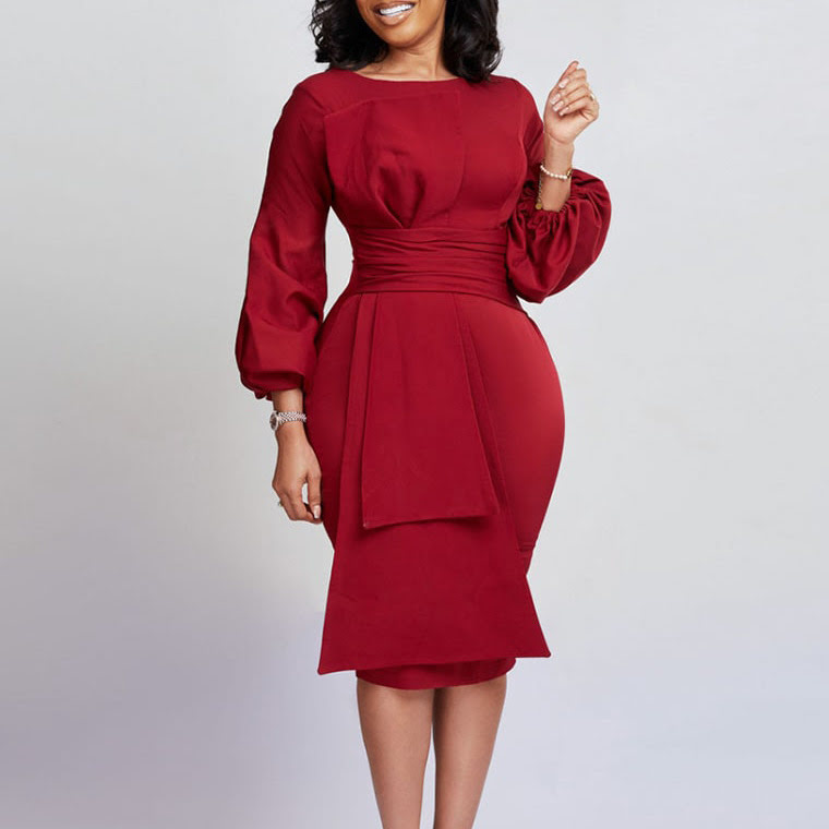 D324 Elegant Formal Dresses for Women Warp Hip