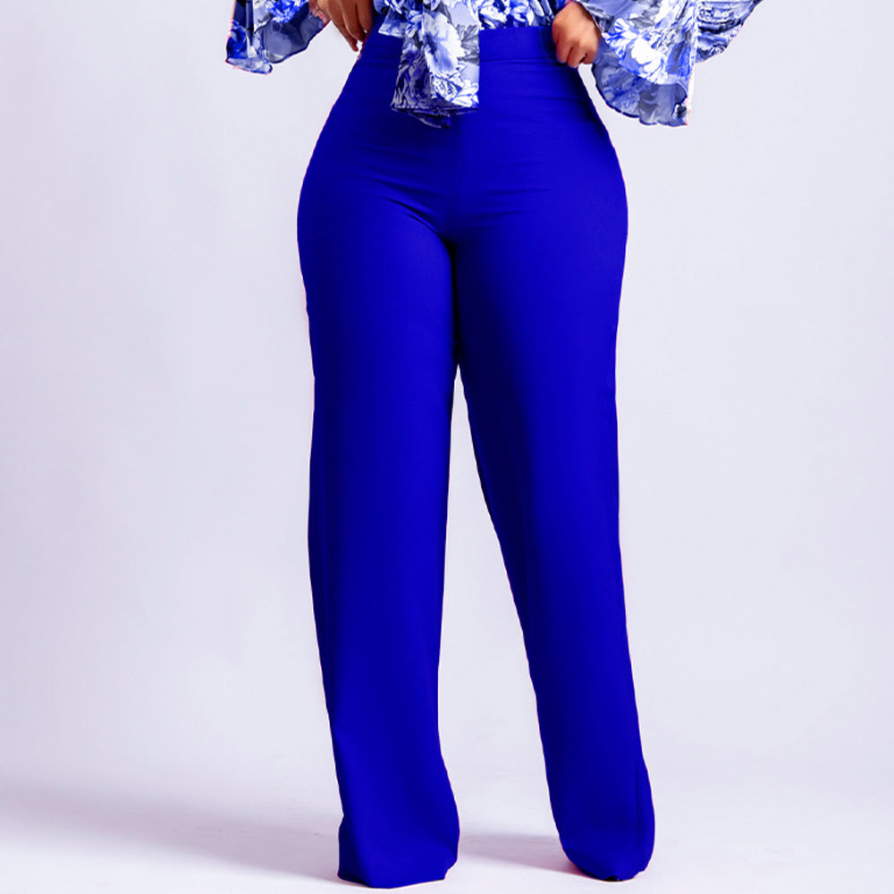 D359 Women's elasticated dress pants, high waist, wide legs, business pants