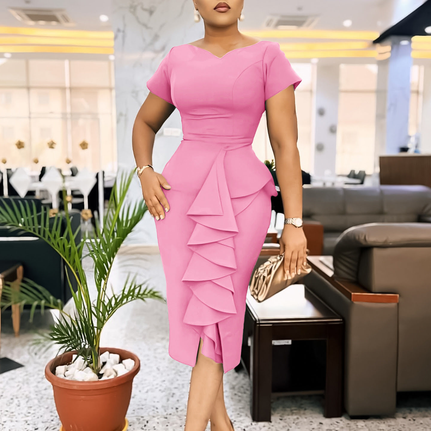 D519 Sexy Bodycon Dress for Office/Work, Pencil Skirt