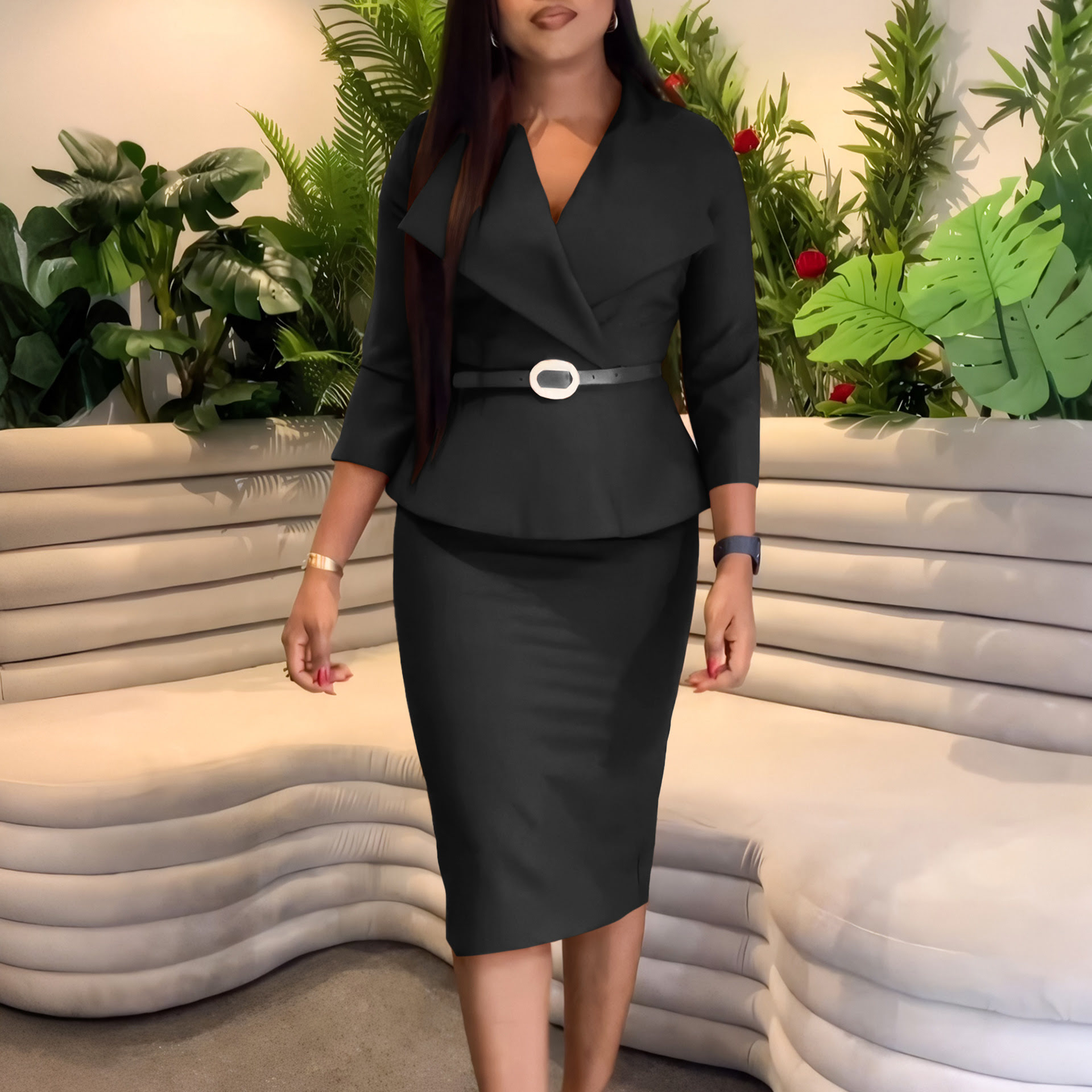 D542 Women's formal office dress, pencil dress for evening, plus size, bodycon